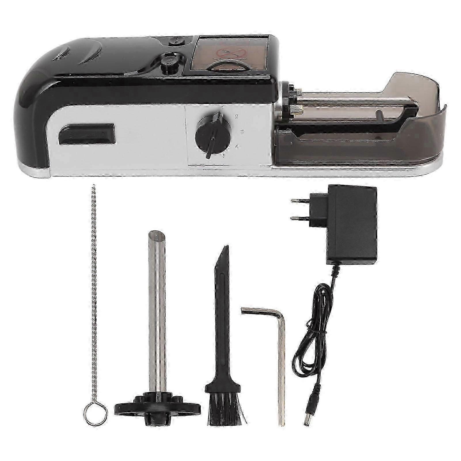 Electric Cigarette Rolling Machine Speed Adjustable Automatic Cigarette Injector Roller Eu Plug Black