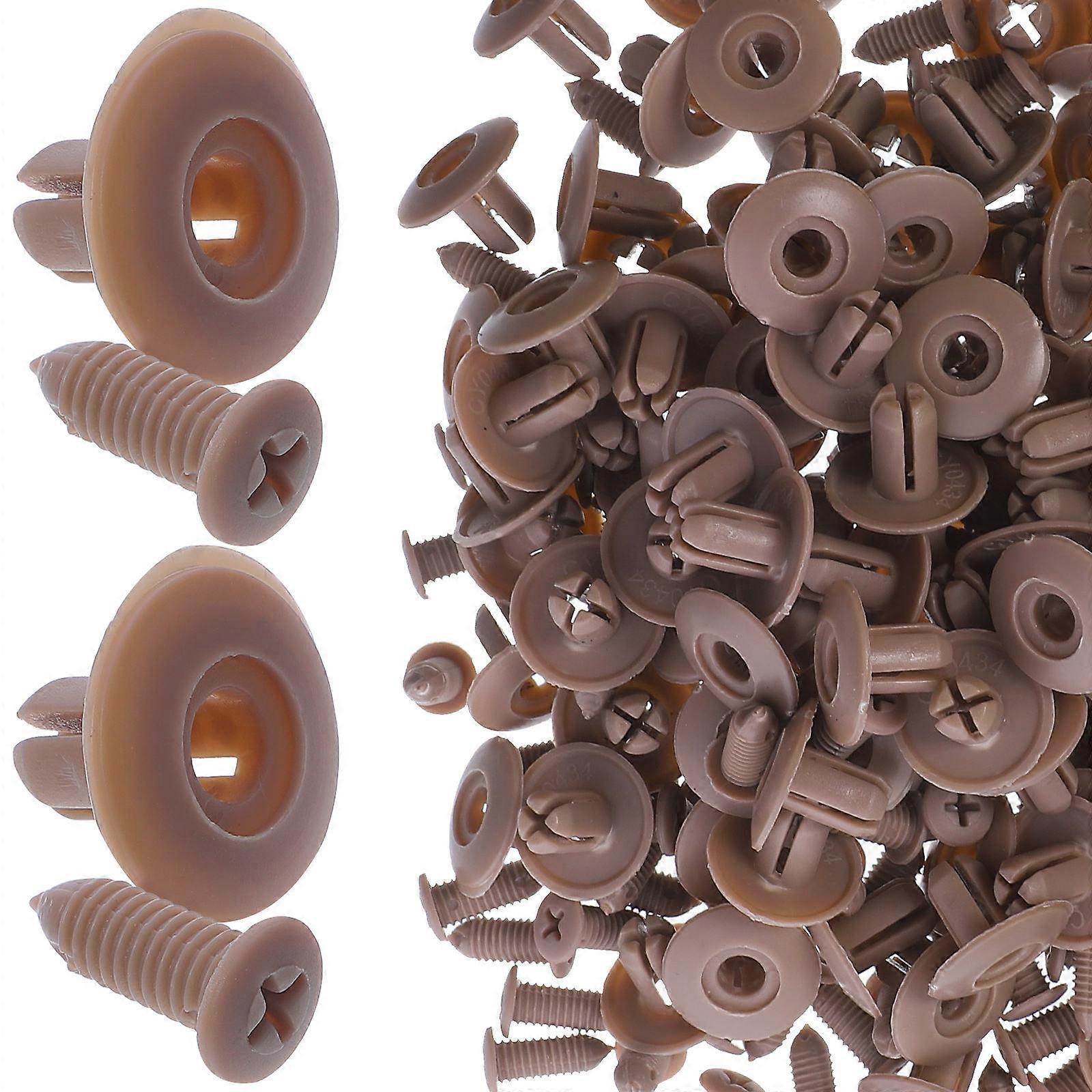 Durable Plastic Rivets for Car Bumper Fixation 50 Pieces Beige Color for Automobile Use