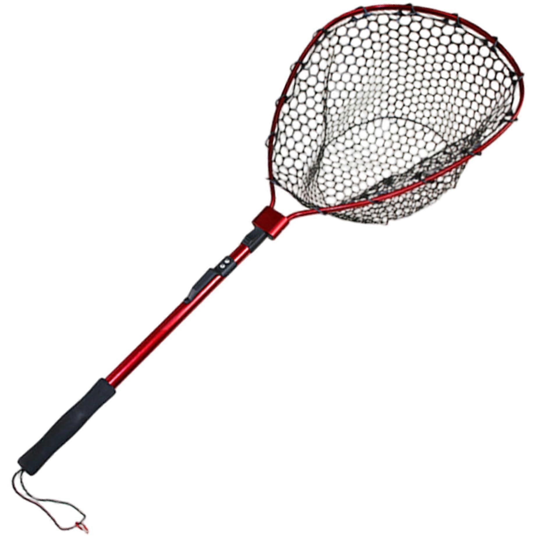 Fischereinetz 48 Inch Telescoping Foldable Silicone Fishing Landing Net With Aluminum Pole