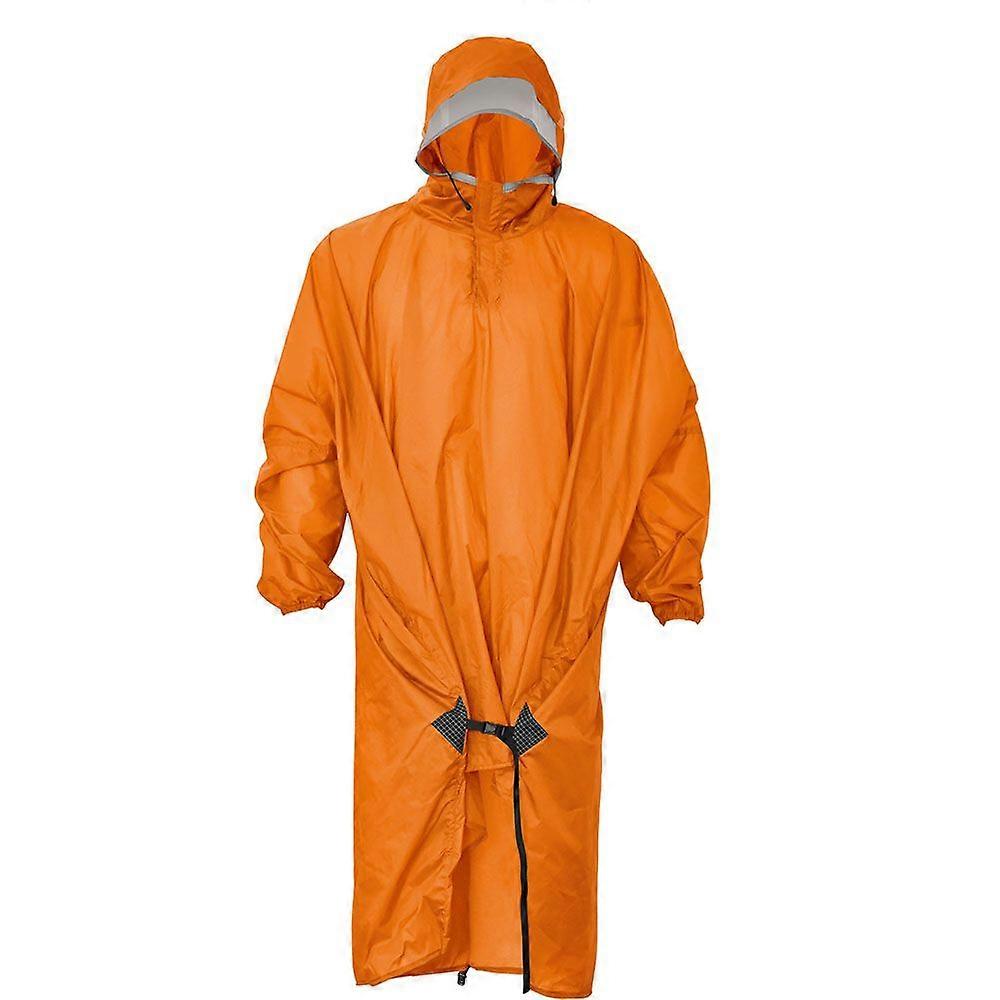 大人のためのフード付きレインポンチョハイキングキャンプバックパッキング用のスリーブ付き軽量防水レインコート