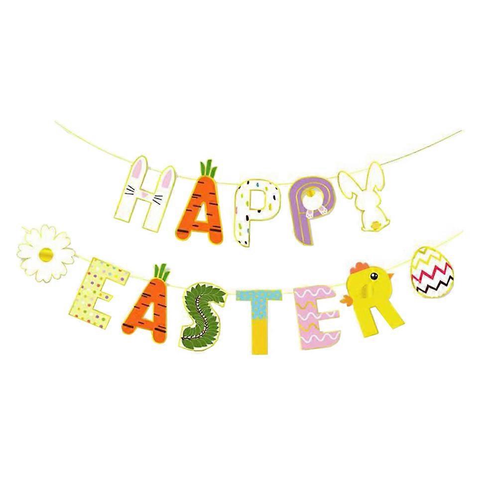 Happy Easter Banner for Decoration Made of Cardboard Multi Color Suitable for Easter Party 70 Characters