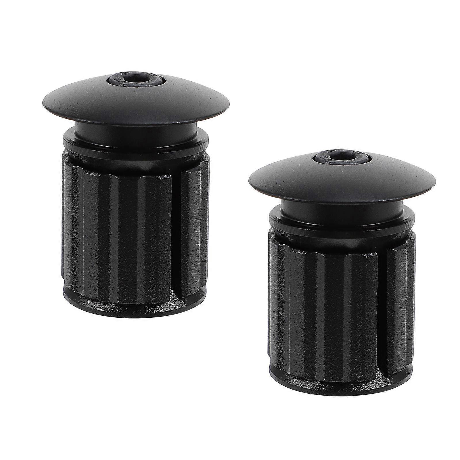 Locking Aluminum Handlebar End Caps 2Set Black for Road and Folding Bikes Durable with Expanding Functionality