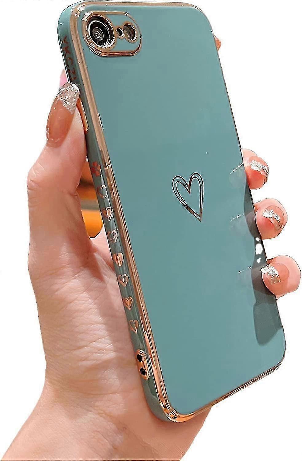 Compatible with iPhone SE 2022 Case/iPhone SE 3 Case 2022 / iPhone SE 2020 Case/iPhone 8 Case/iPhone 7 Case with Loving Heart Pattern Side Print Desig