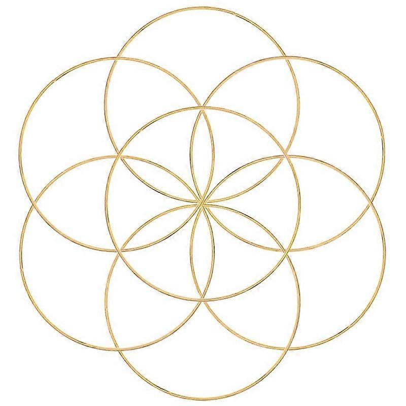 Detail 8pcs 8 Inch Dreamcatcher Rings Metal Hoops Macrame Ring for Crafts and Dreamcatcher Supplies, Gold