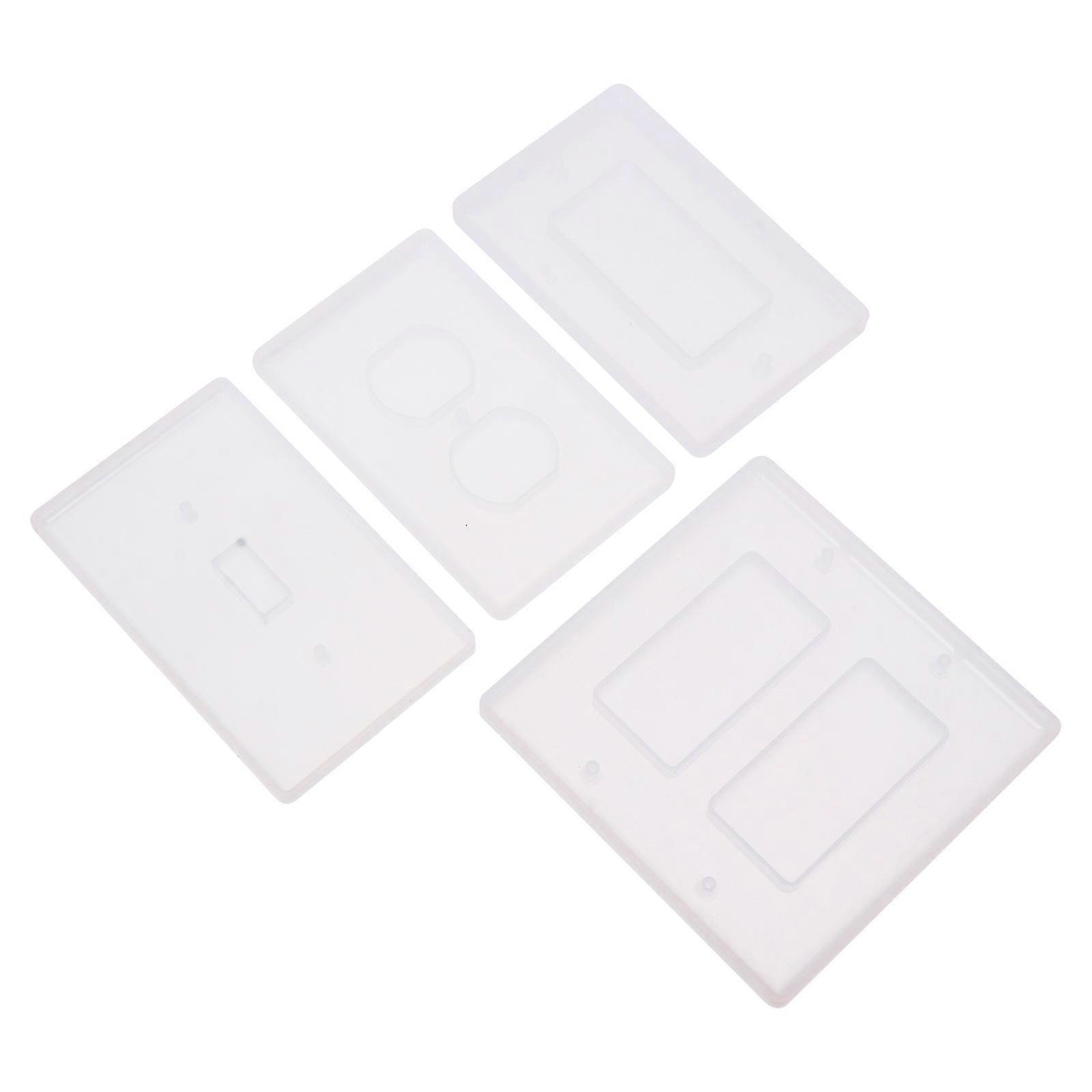 Switch Panel Mold Silicone Mold for DIY Use 4Pcs White Durable Set