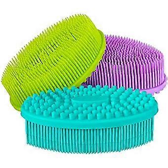 Siliconen Body Scrubber 3pcs Zachte Exfoliërende Body Brush Douche Bad Luffa Borstel