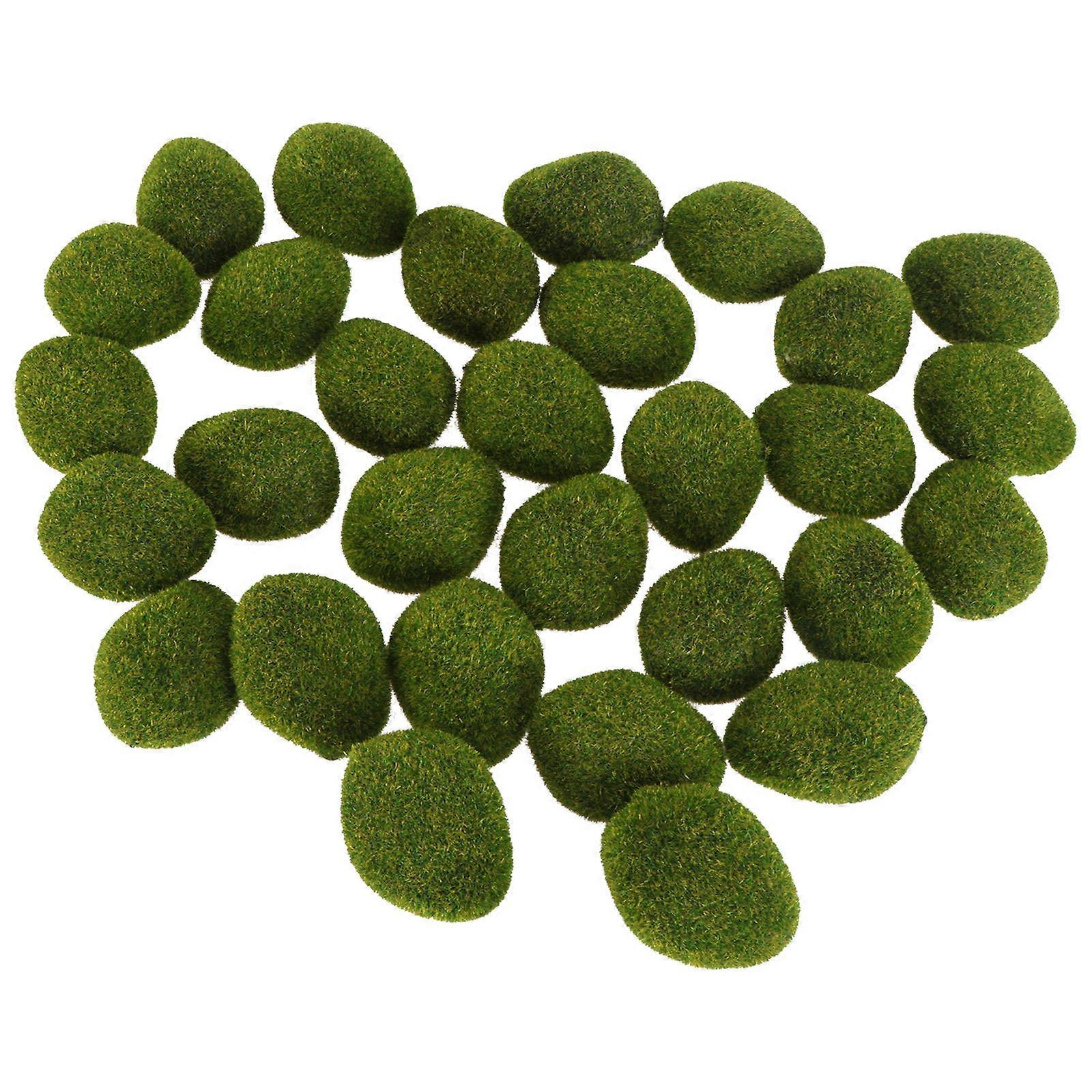 Landscaping Mossy Stone Ornament 38Pcs Garden Decoration for Homeowners and Gardeners Green Natural Style with Fine Workmanship