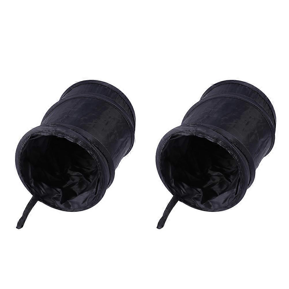 Car Garbage Trash Can Foldable Rear Seat Trash Container for Truck Black Storage 2Pcs