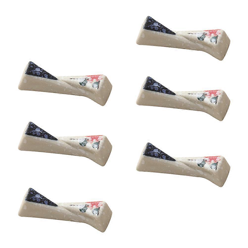 Chopsticks Pillow Rack 6Pcs Ceramic Rest Holder Japanese Style Multi Color Tableware Rack Prevent Rolling For Wedding