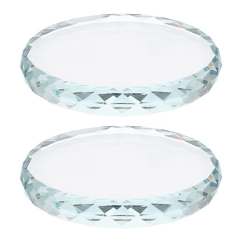 Round Display Stand Base 2Pcs Indoor Use Ornament Display Transparent Glass Multipurpose Home Decoration