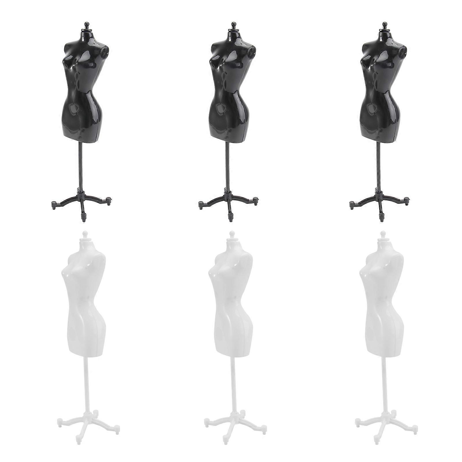 6Pcs White Doll Dress Rack Mini Display Rack Plastic for Displaying Small House Accessory