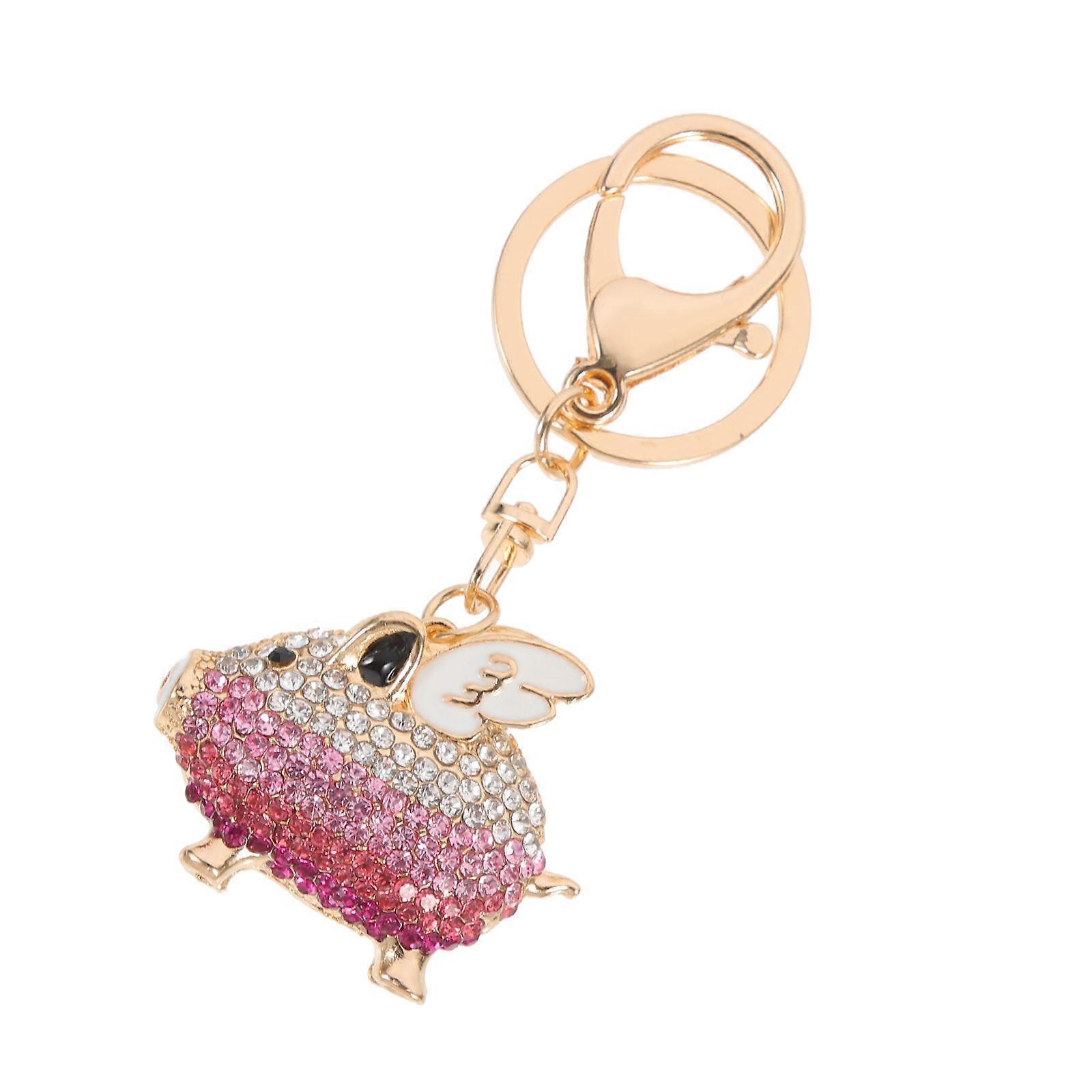 White Zinc Alloy Key Chain Pendant for Decoration Use with Fine Craftsmanship 1.5 inch