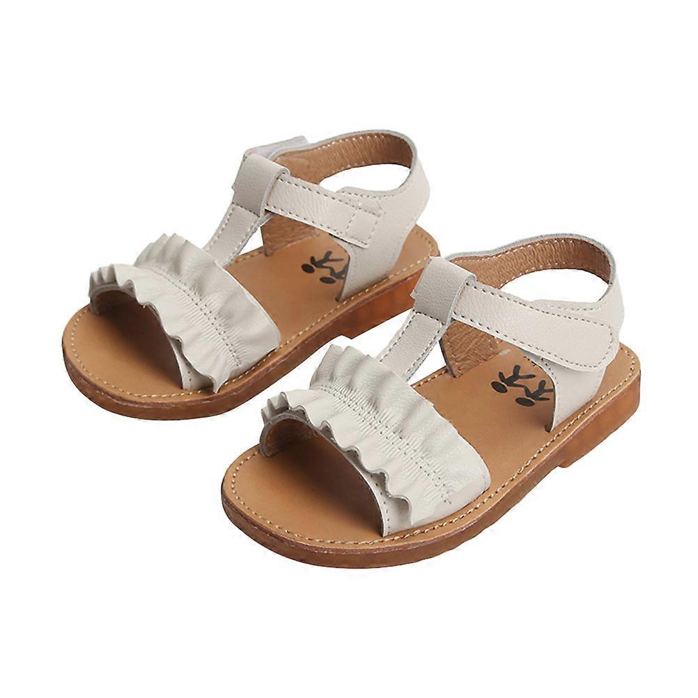 White Baby Girl Sandals with Comfortable PU and Rubber for Parties or Daily Life Size 22