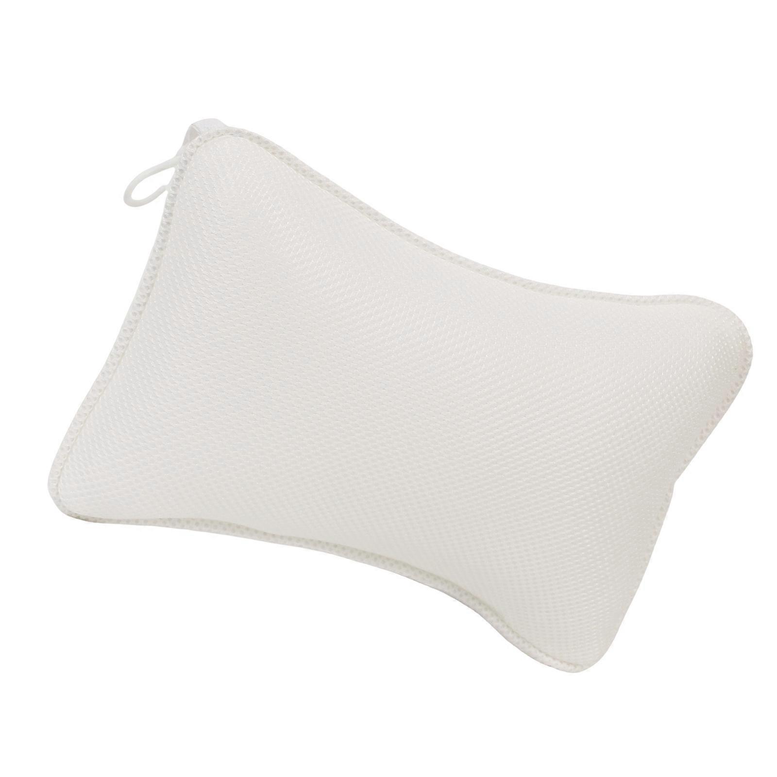 Soft Bath Pillow With Suction Cup Providing Ergonomic Support For Head And Shoulders Support Headrest 30x20cm White