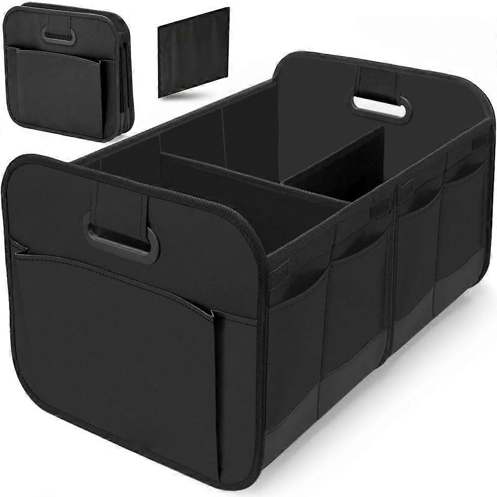 Car Large Capacity Cold Space Storage Bag with Reinforced Handles, Foldable MultiCompartment Organizer, Black