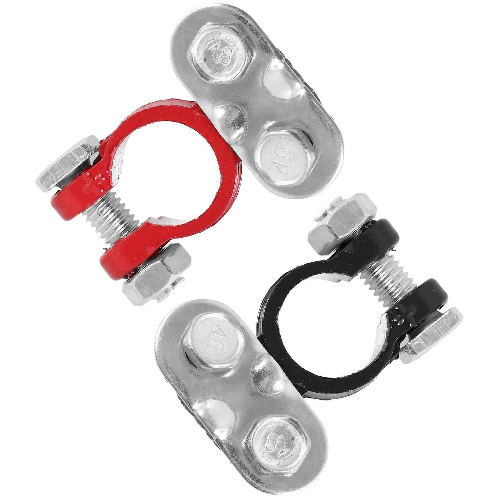 2 pieces battery terminals, sturdy clamps for car batteries, suitable for vehicles, stable and reliable, connection size.