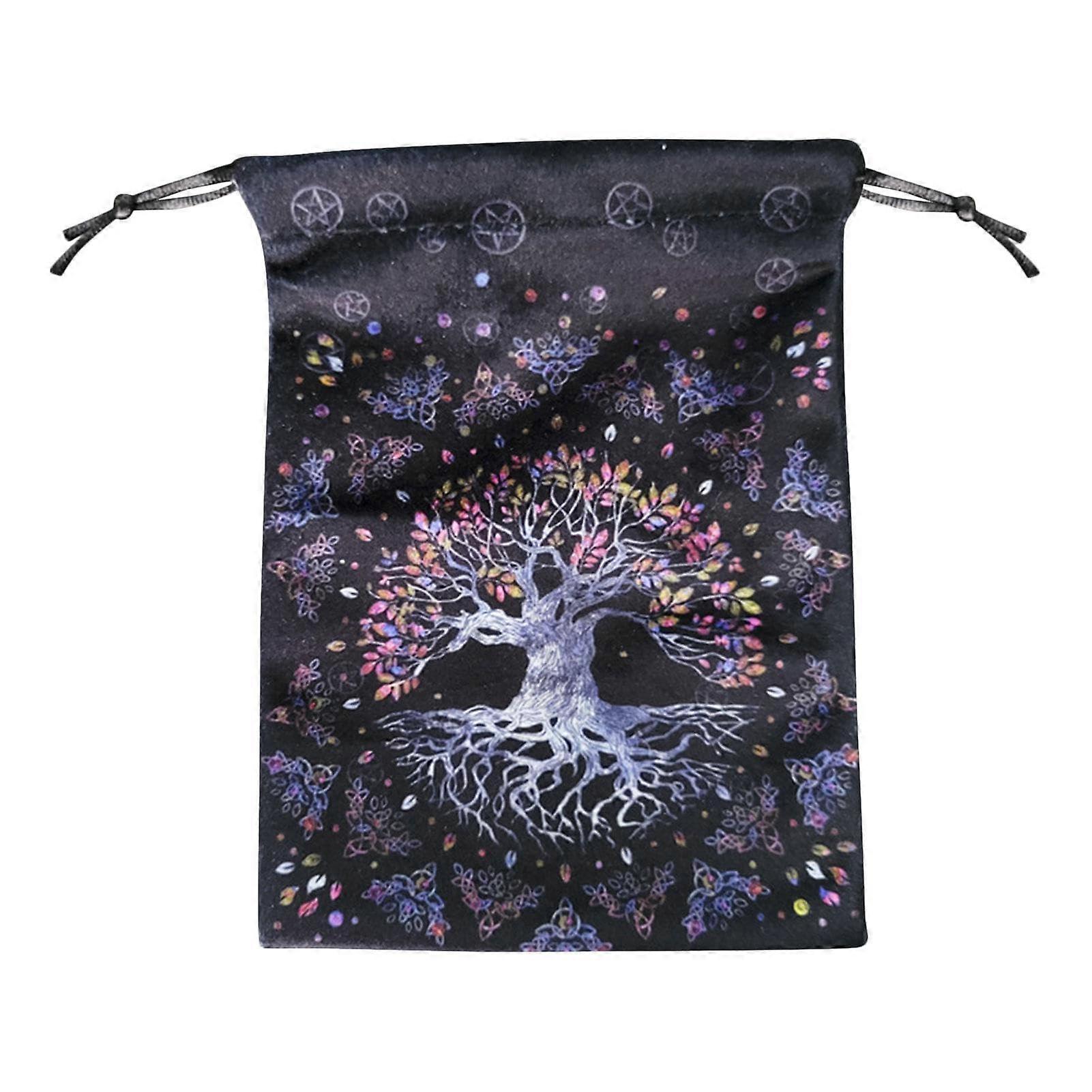 Tarot Card Bags  Velvet Lightweight Holder  Moon Phase Pattern Drawstring Bag