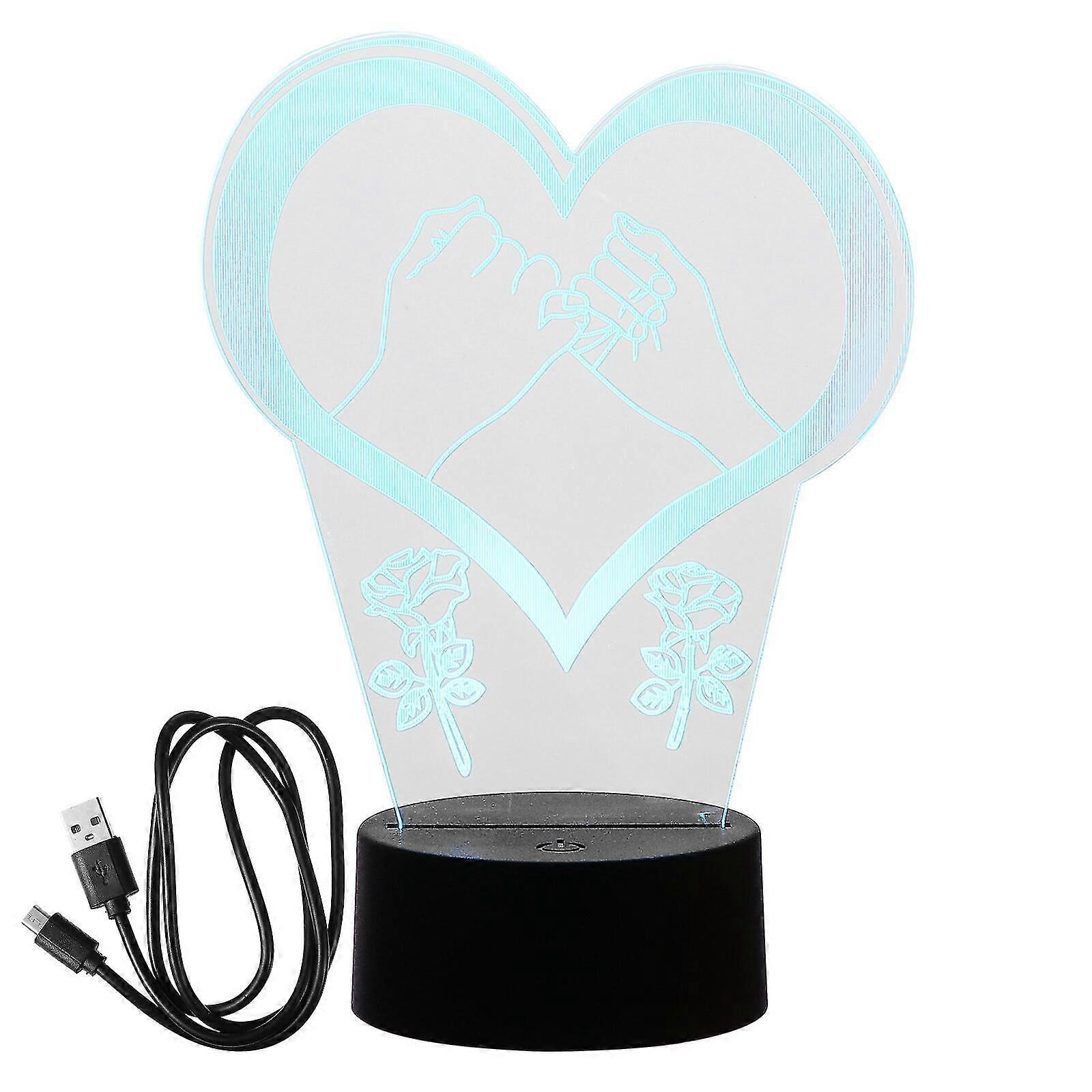 1pc 3D Night Light Touch Control Bedroom Lamp LED Light (Assorted Color)