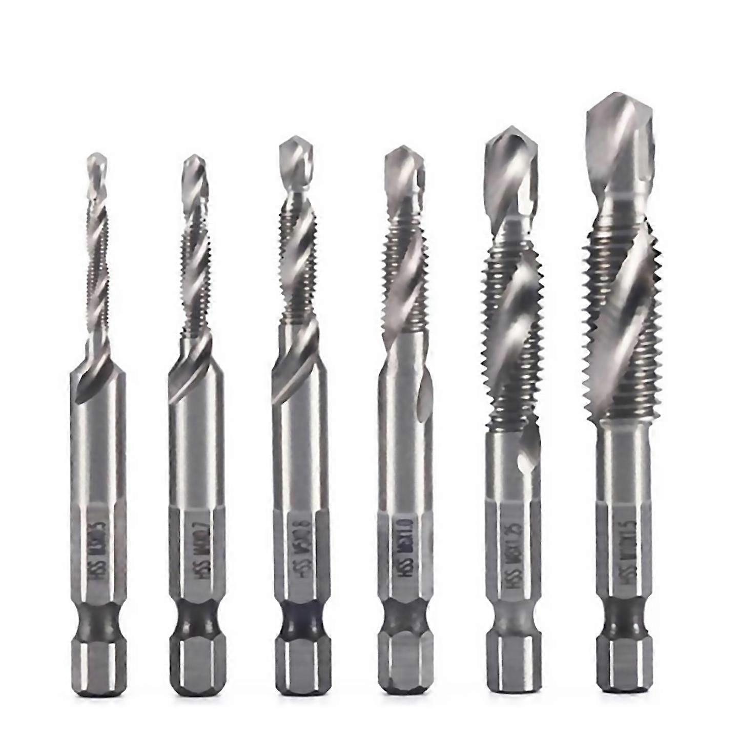 For 6pcs m3 m5 m6 m8 m10 titanium plated composite tap drill