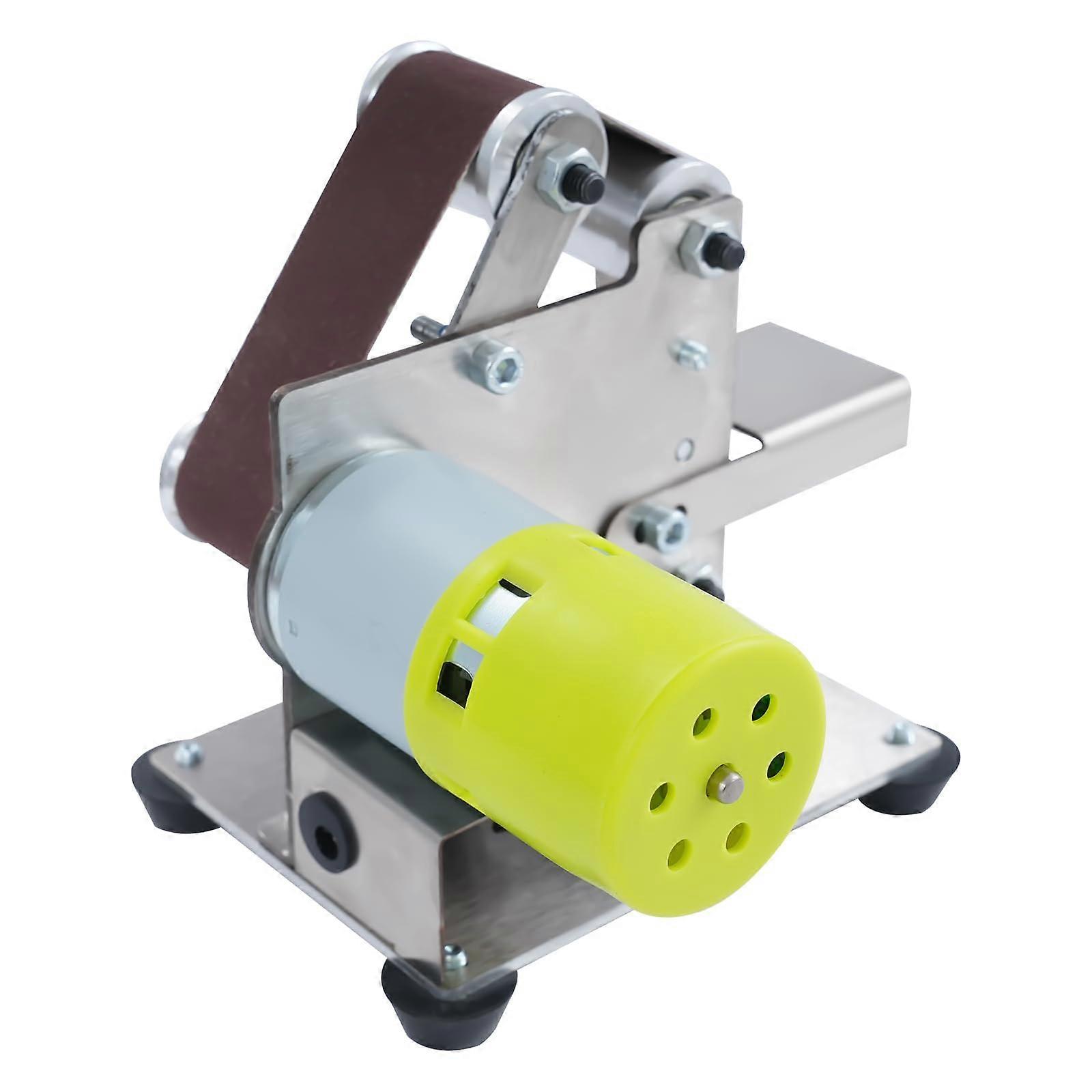 Belt Sander, 96 W Polisher with Feet Fixed Work Table Angle Max. Motor Speed 8000 rpm 15° Spring Design for Acrylic Acid 17.5 x 11 x 4 cm