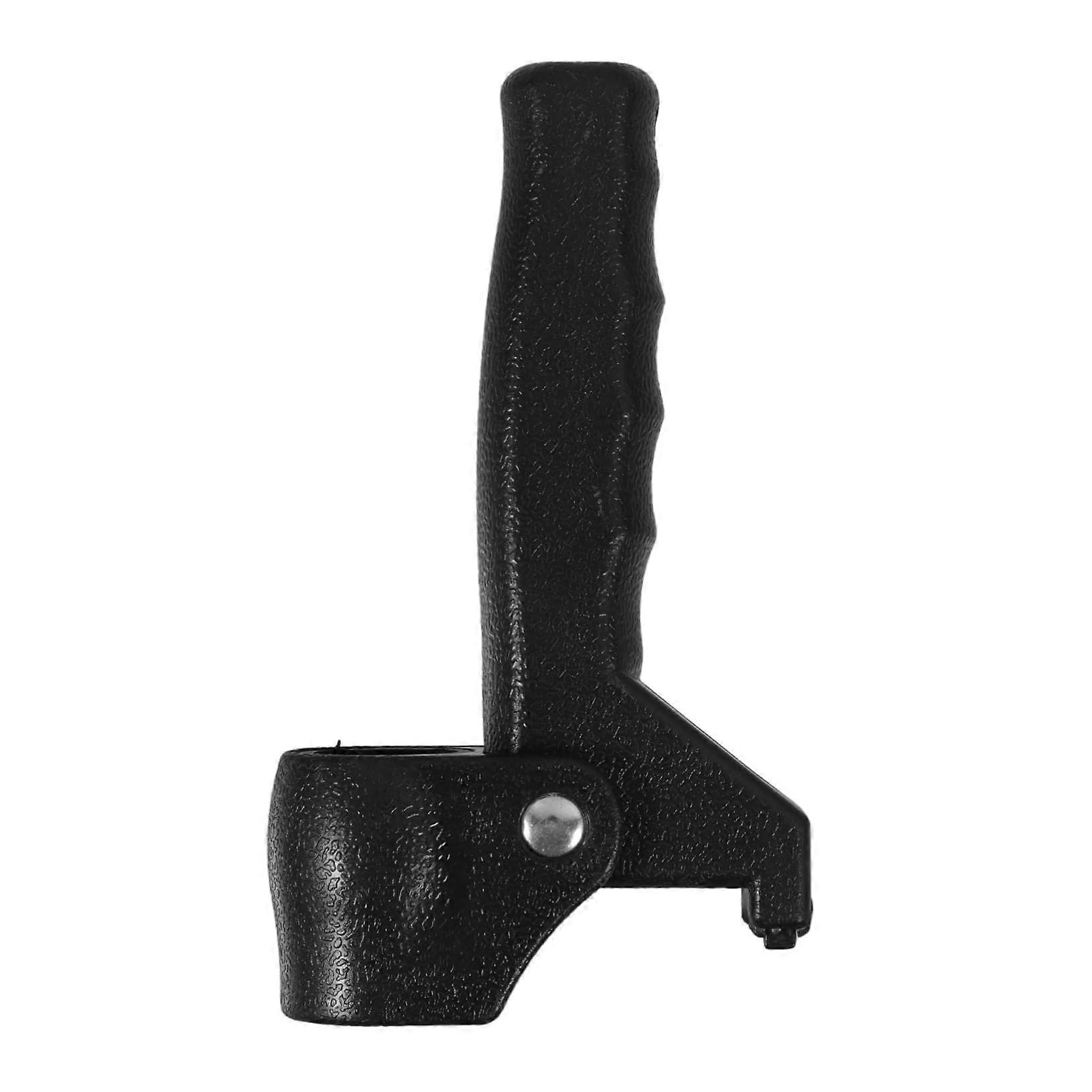 Foldable handle for walking stick with support for seniors, ergonomic hand load for safe standing, accessory for walking aids, black design.