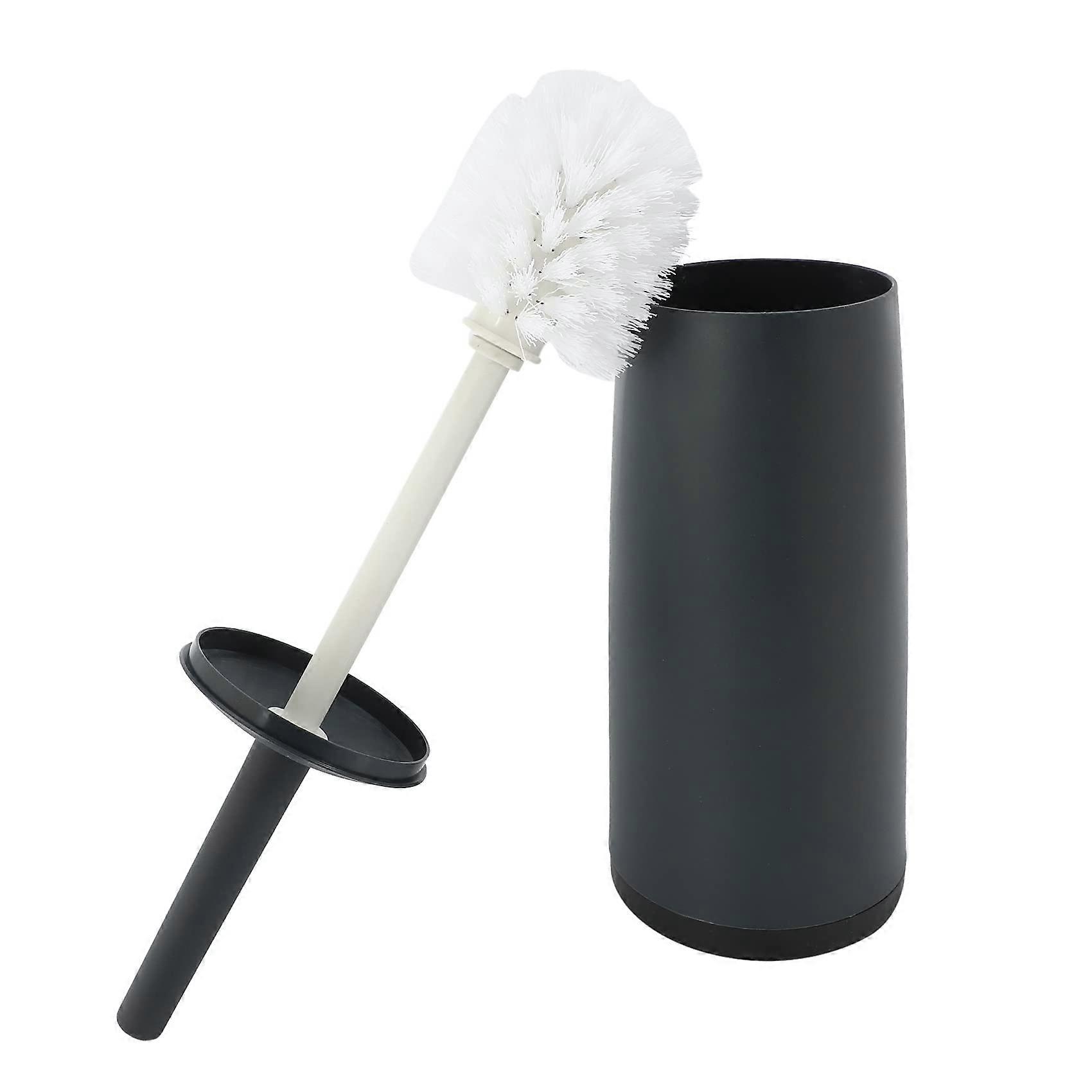 Bowl Brush with Holder Black for Bathroom Modern Design with Lid Long Handle Durable Cleaning Tool