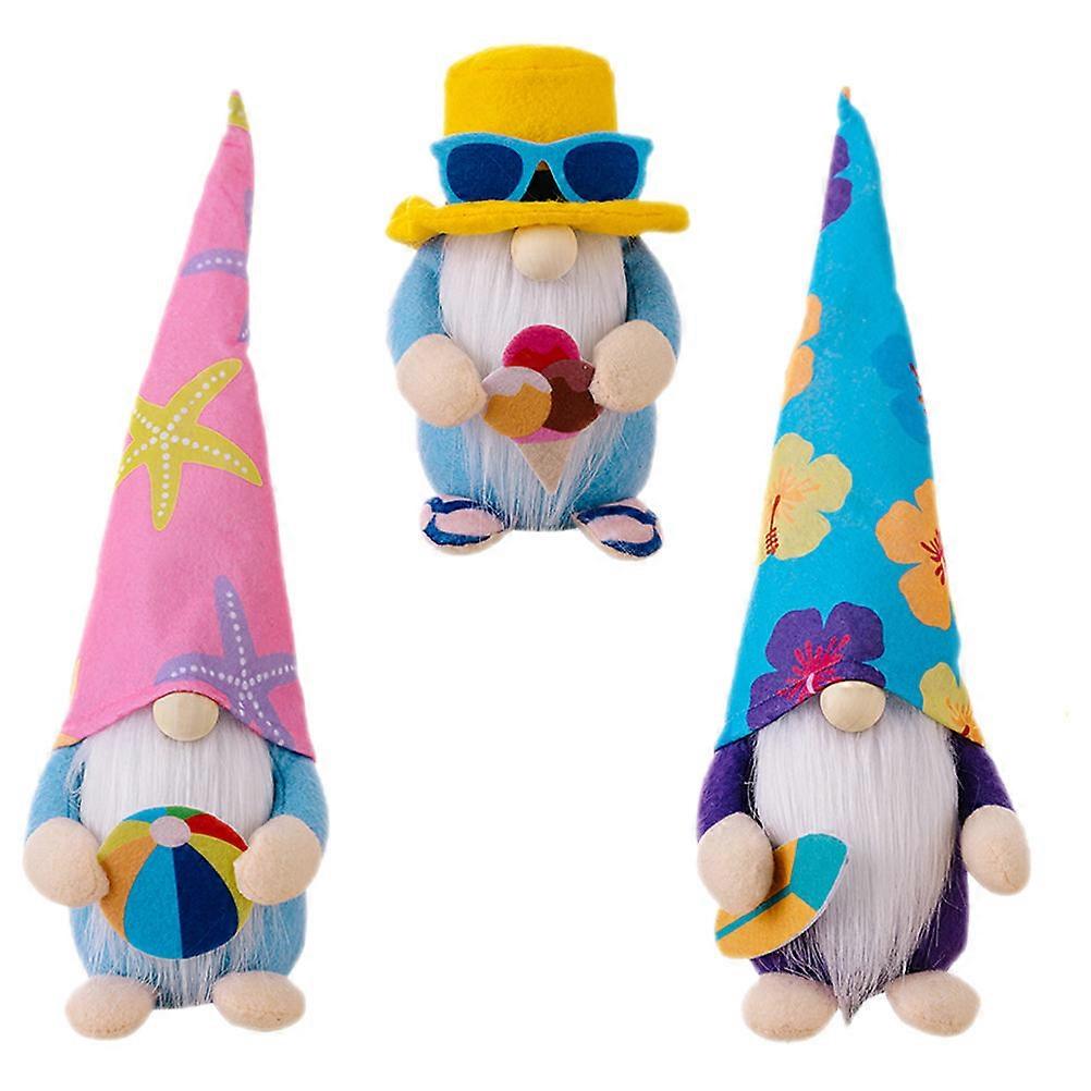 Beach Elf Figurine Gnome Doll Desktop Party Scene Plush Material Gift Giving 3Pcs