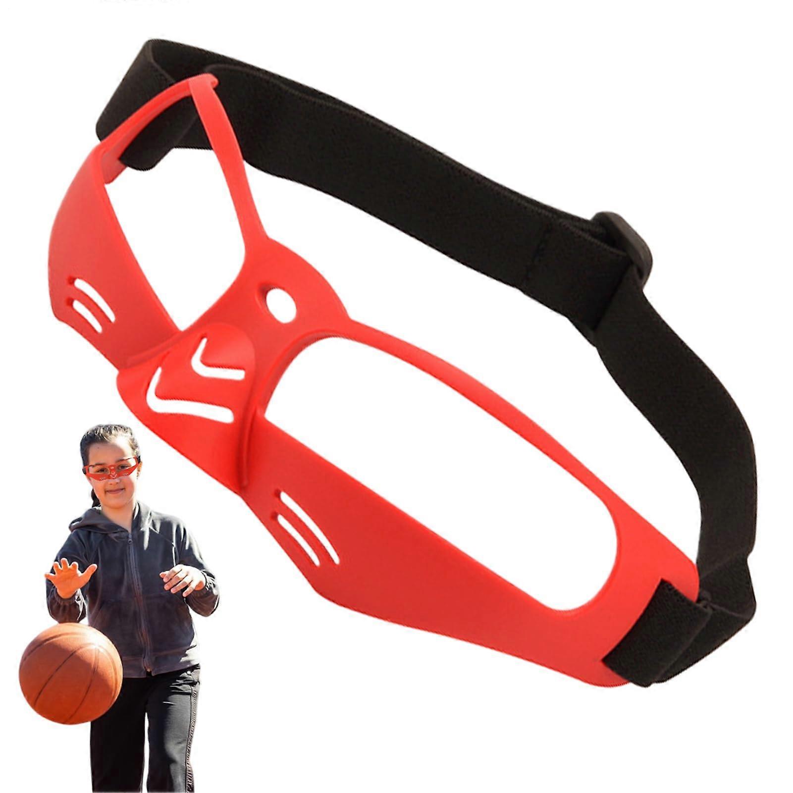 Basketball Goggles Dribbling Glasses Shock-Resistant Sports Accessories for Men Women Teens Youth Red Color