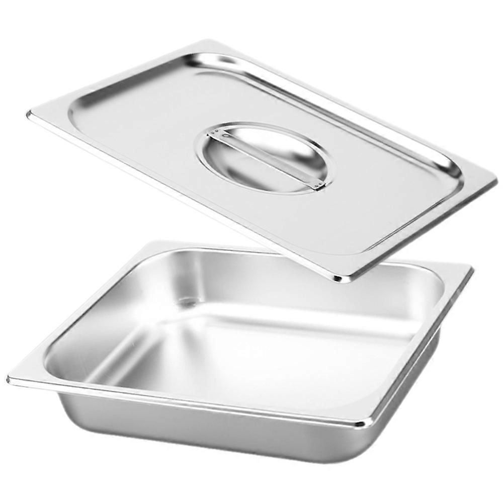 Stainless Steel Buffet Pan with Lid Food Storage Container for Catering, Parties & Serving Easy to Clean
