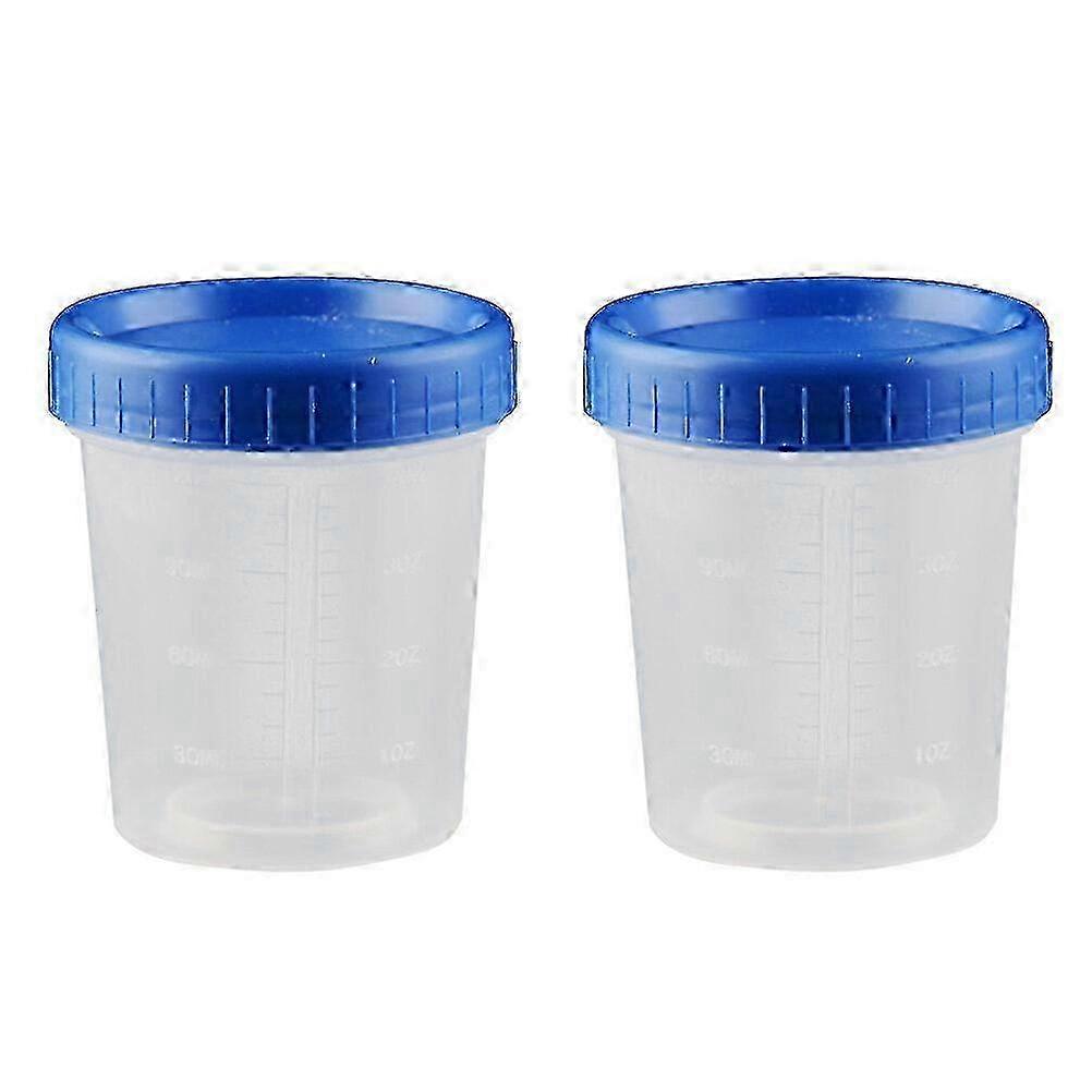 25-Piece Set of 120ml Disposable Transparent Plastic Measuring Cups with Lids for Lab Specimen Storage