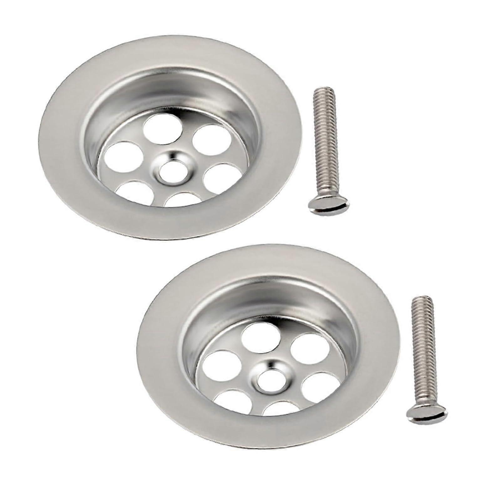 2-Piece Bath Drain Plug Kit With Threaded Nozzle Cover And Drain Filter Cover For Kitchen And Laundry Sinks