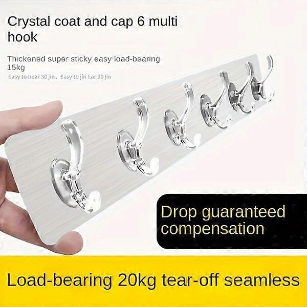 Adhesive hook, 1 piece with 6 hooks, blends well with the indoor style and is easy to store