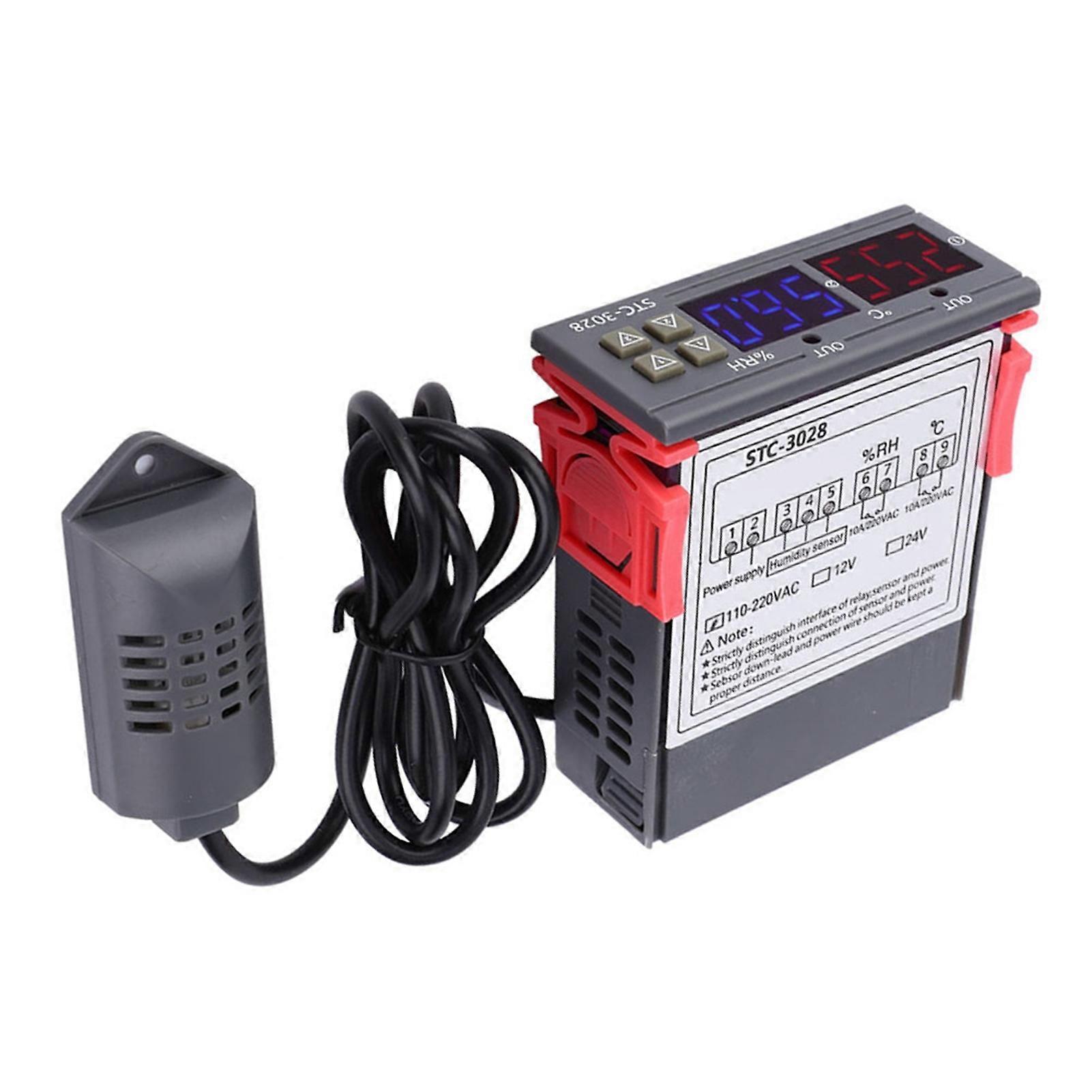 STC-3028 Digital Temp & Humidity Controller 75x34.5x85mm, 110V-220VAC