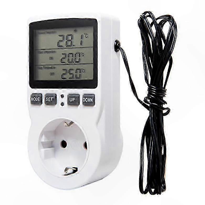 Programmable Thermostat with Timer and Sensor for HVAC Systems - EU Plug Compatible