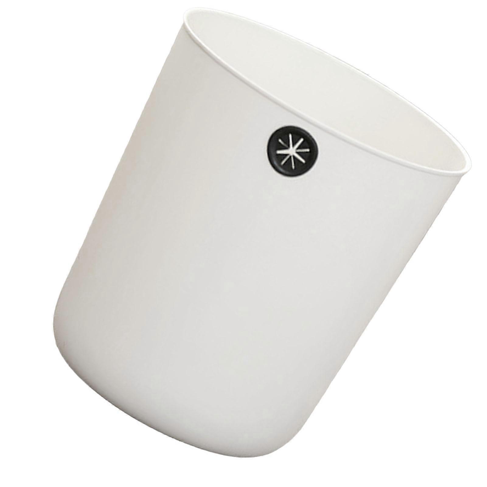 Large White Plastic Round Trash Can for Home Kitchen Office