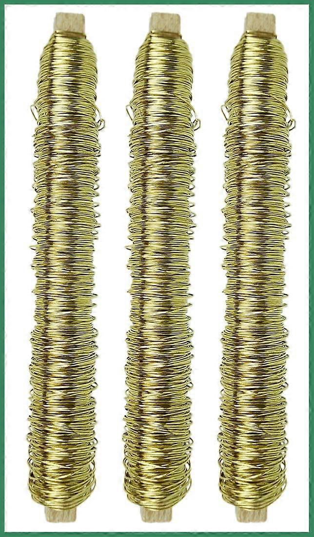 3X Wickeldraht I Gold I 0,50 mm I Draht I Metalldraht Gartendraht Blumendraht Bindedraht Biegedraht Pflanzendraht rostfrei Dekoband Dekodraht