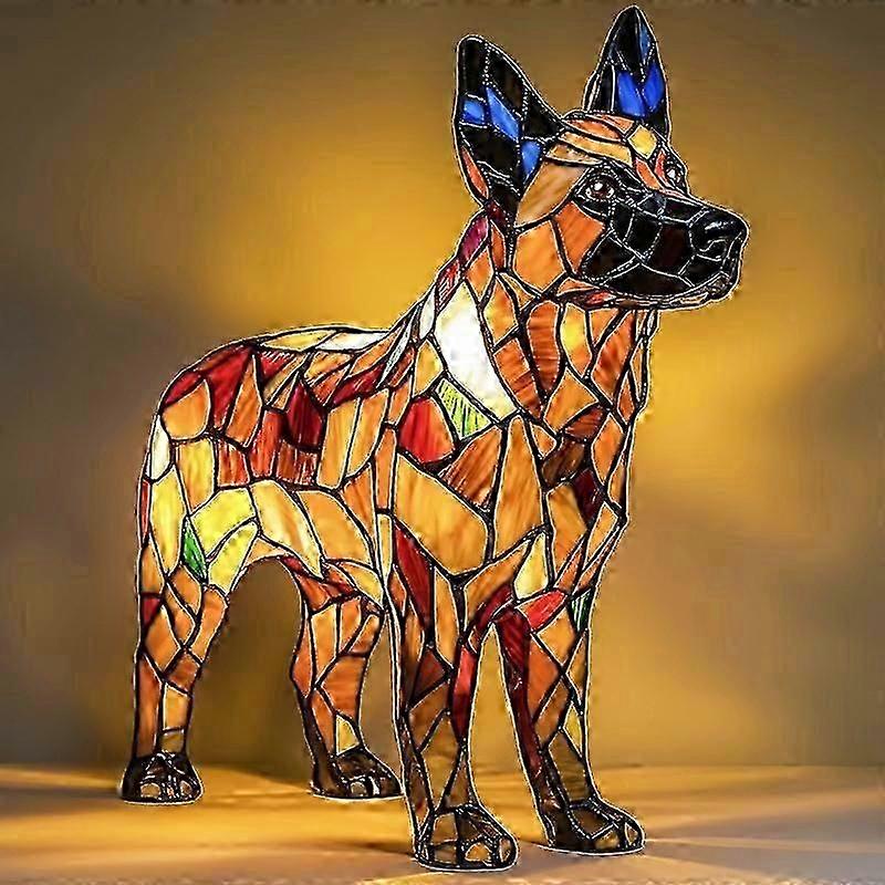 New Dog Series Resin Ornaments LED Night Light Art Animal Statue Creative Home Desktop Creative Shape Table Lamp