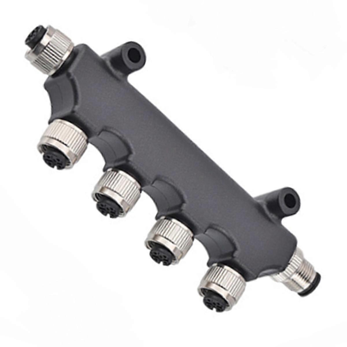 Waterproof Connector T-Shaped 6-Position Adapter Plastic 5-Core Hole Aviation Plug Metal Port One Turn Five