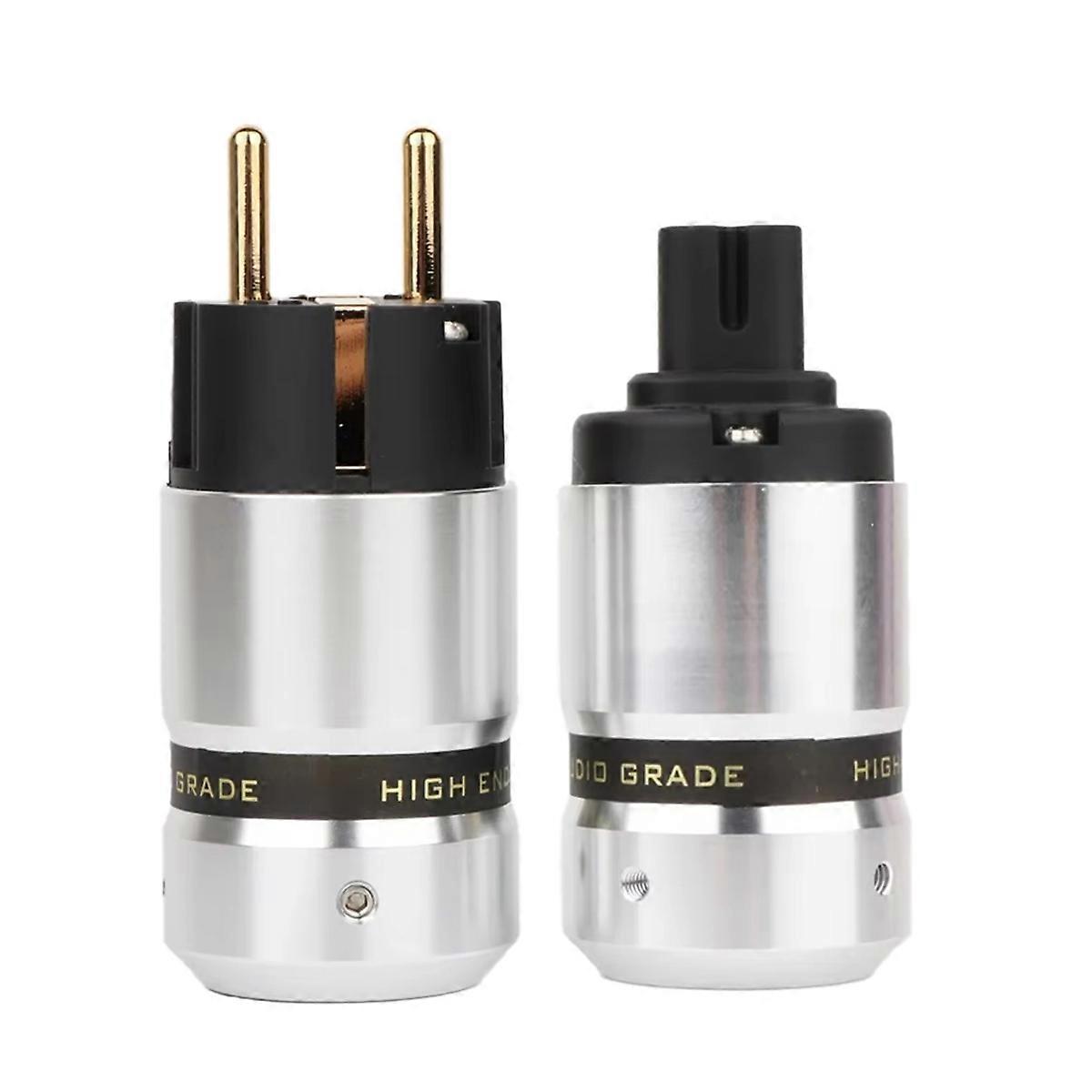 Hifi obrázek 8 IEC C7 Plug Audio Pozlacený Schuko Samec Konektor + C7 IEC Zásuvka Samice, Zástrčka EU