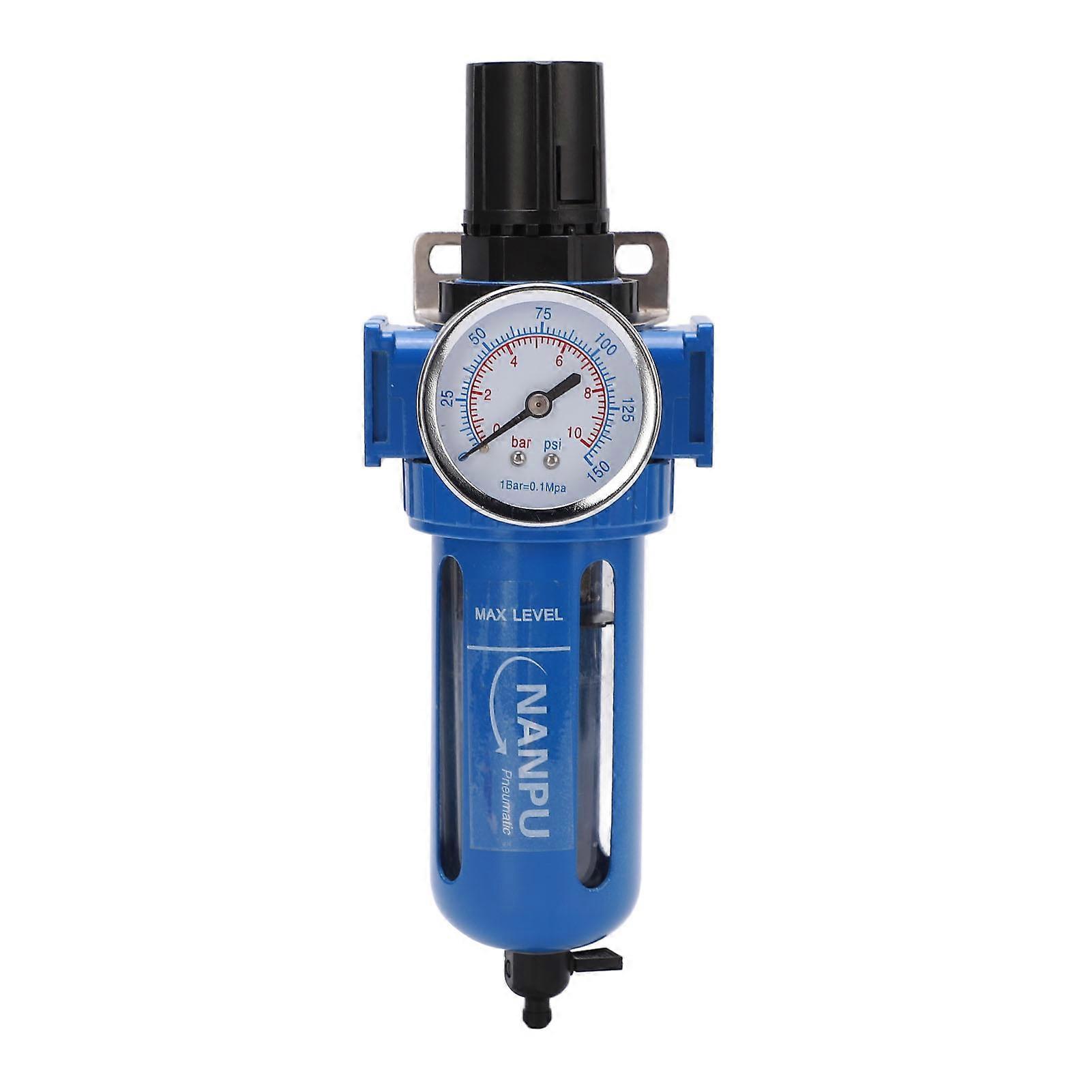 منظم فلتر الهواء المضغوط مع مقياس وقوس التحرير السريع ، 1/2 "استنزاف يدوي NPT