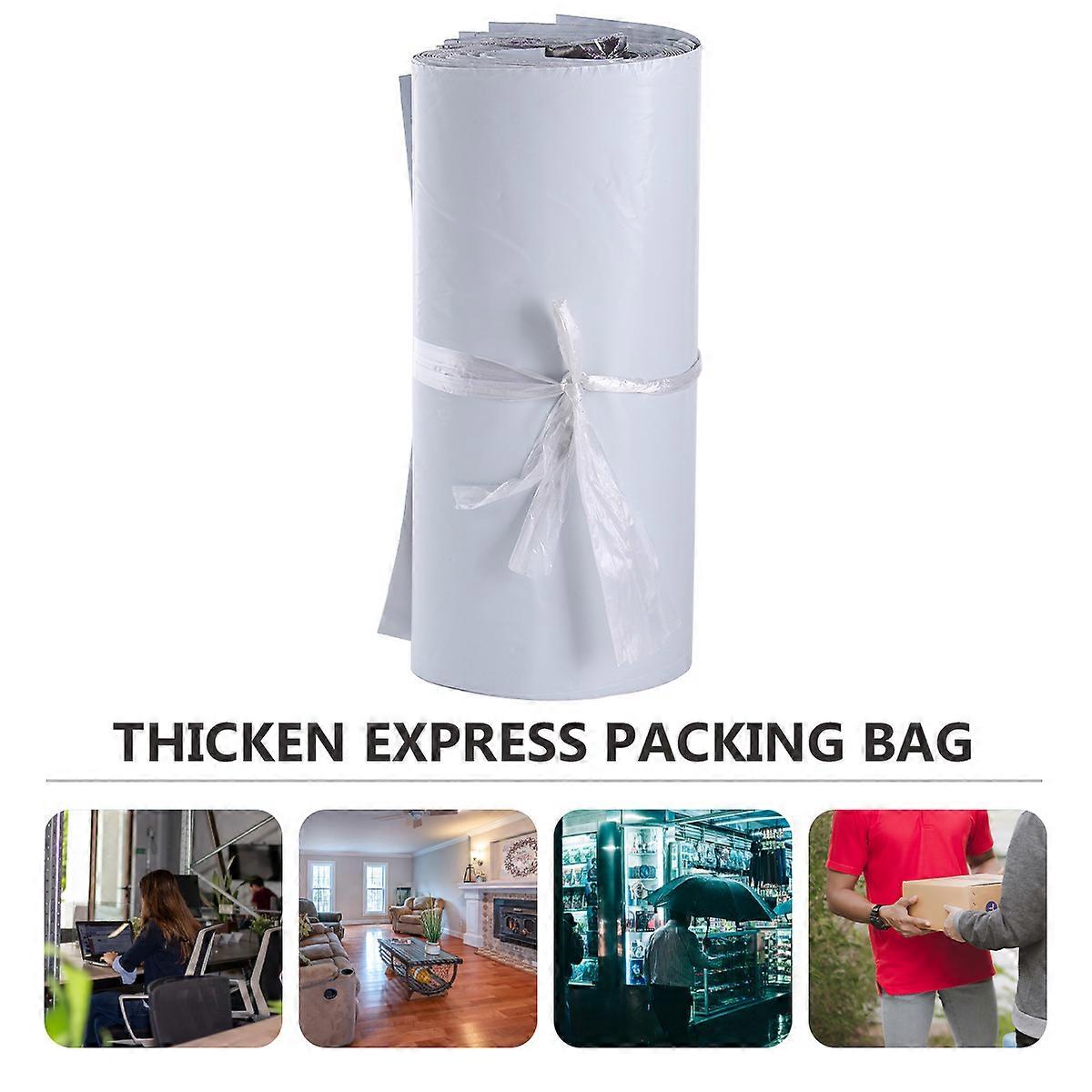 100 Pcs White Waterproof Plastic Packing Bag for Storage Use with Puncture Resistance and Gloss Finish