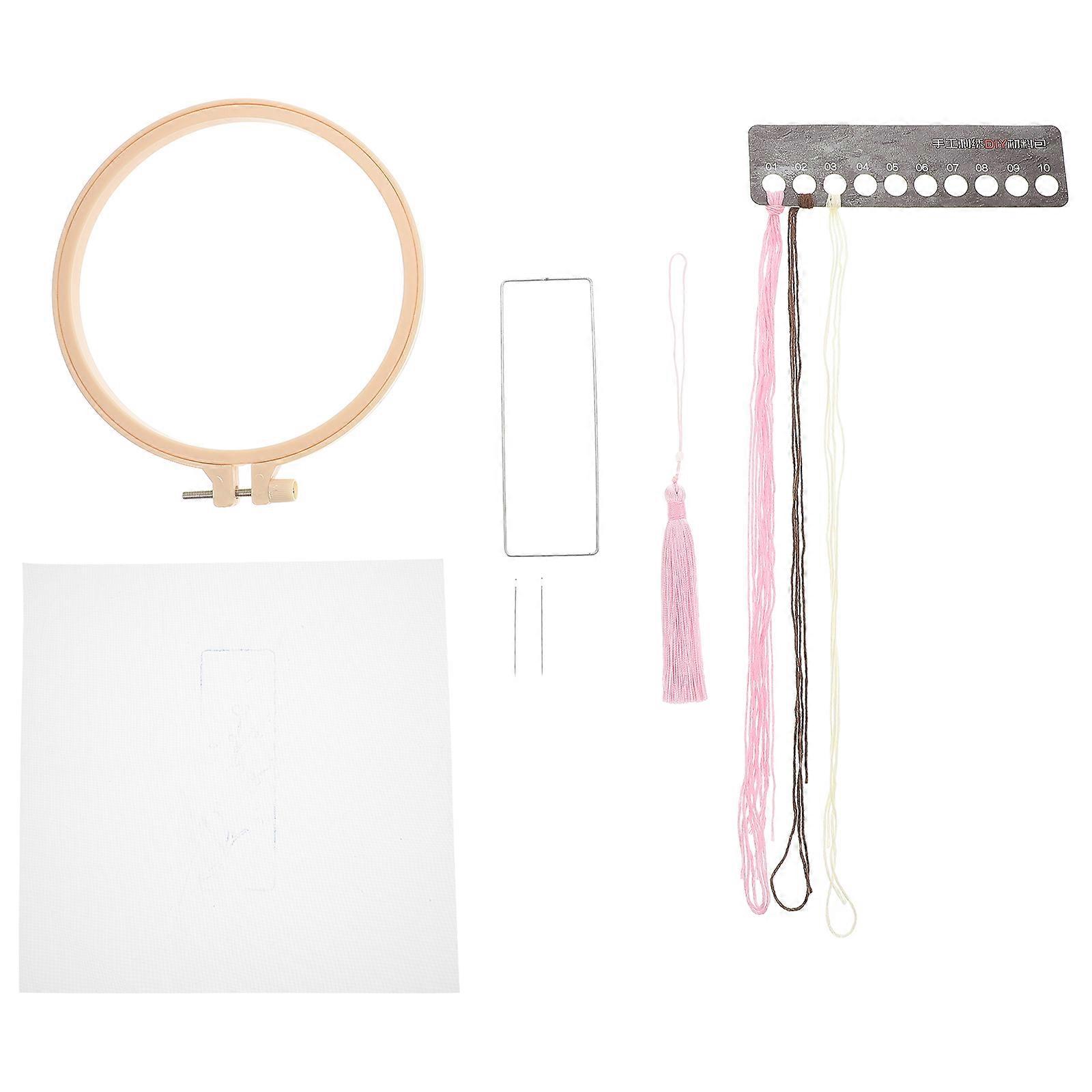 DIY Embroidering Supplies with Bookmarks Cross-Stitch Materials and Tools 1Set