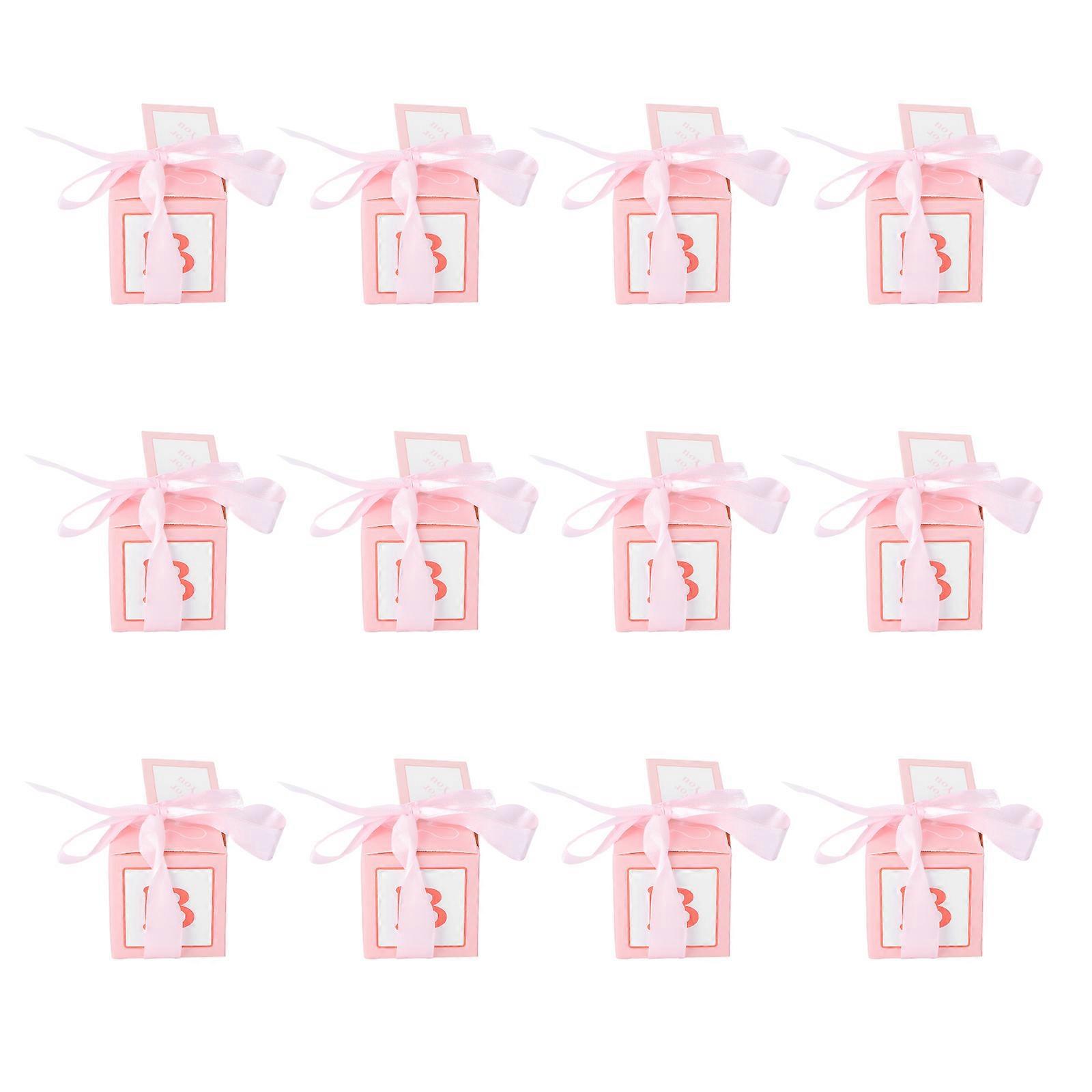 Wedding Candy Boxes for Packing 12Pcs Baby Shower Boxes Pink
