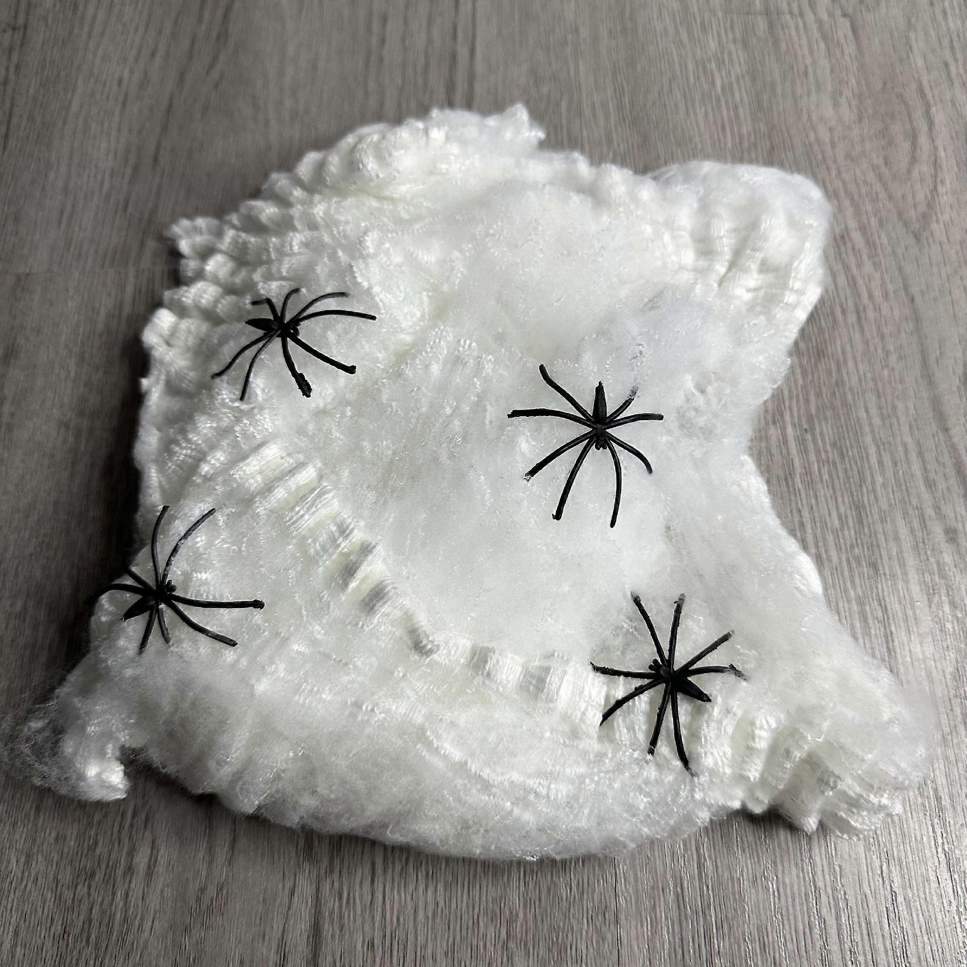 1 Set Spider Web Decoration: Glow-In-The-Dark Stretchy Cobweb With Realistic Plastic Spiders For Halloween Party Decorations - Spooky Haunted House Pr