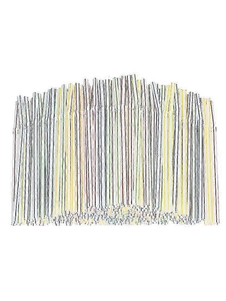 100pcs Flexible Drinking Straws Bendable Straws Striped Multi Colored Bendy Straws