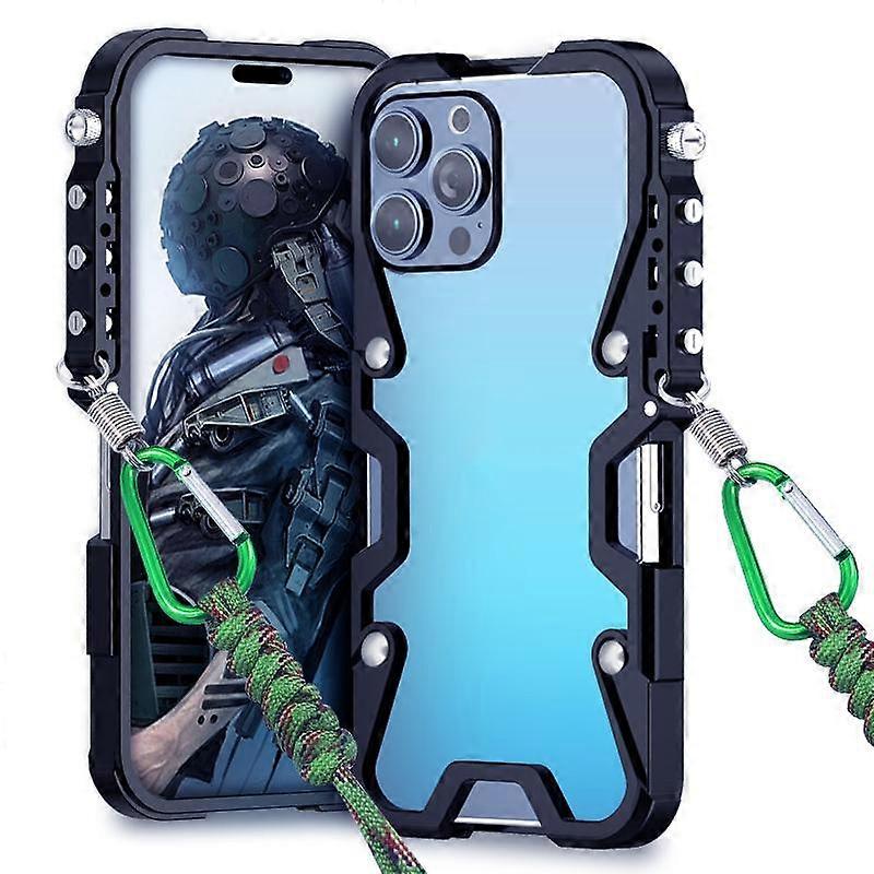 Trigger Design Hollow Metal Frame Phone Case with Lanyard
