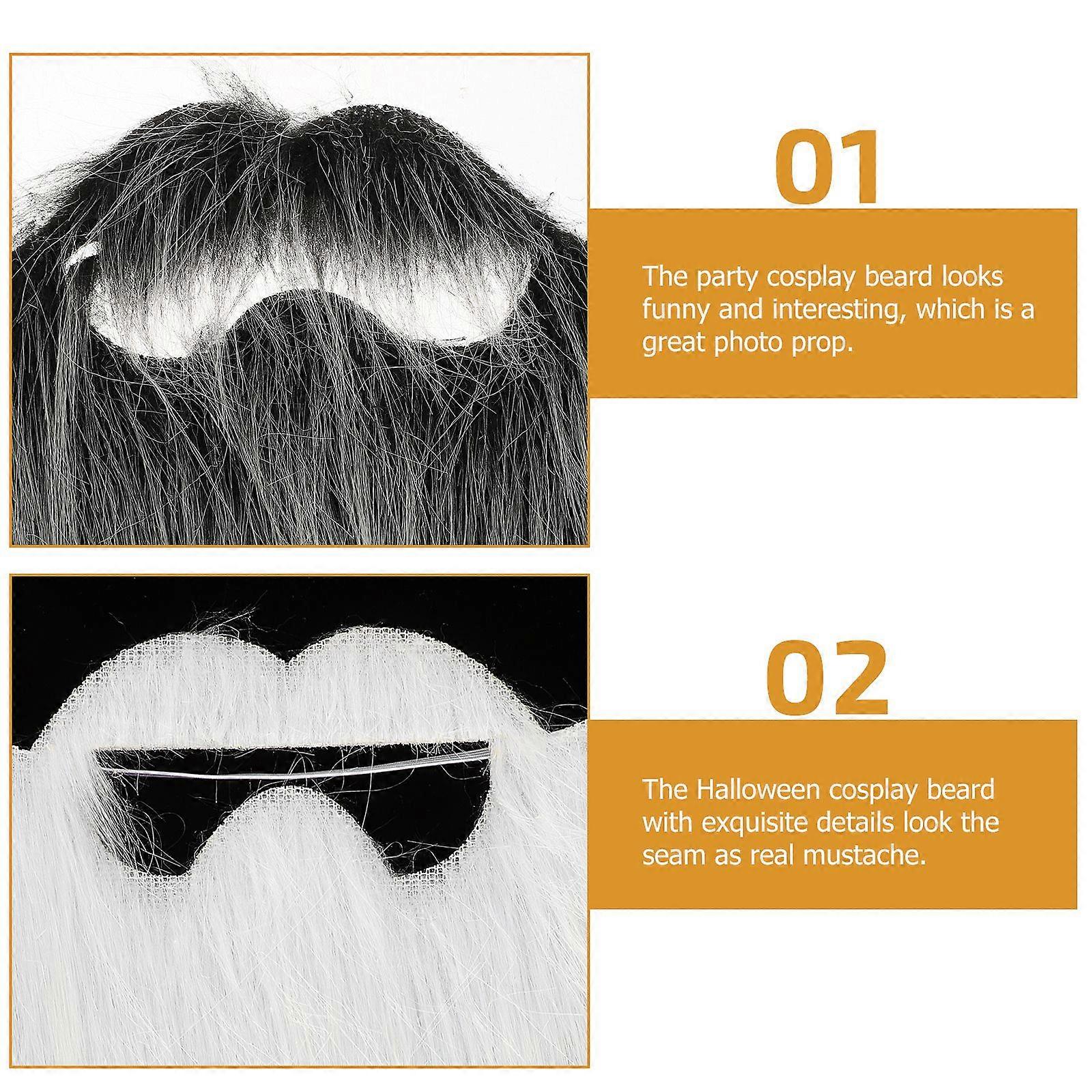 2pcs Fake Cosplay Mustache Props False Mustache Artificial Short Plush Beards