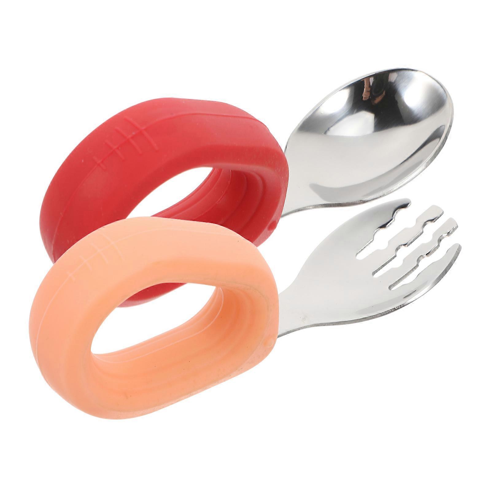 Kids Stainless Steel Spoon and Fork Set for Self Feeding 2Pcs