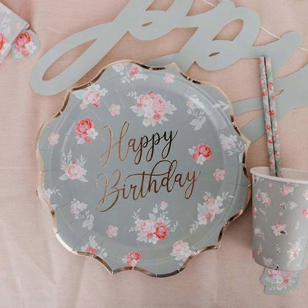 Spring Roses Paper Plates