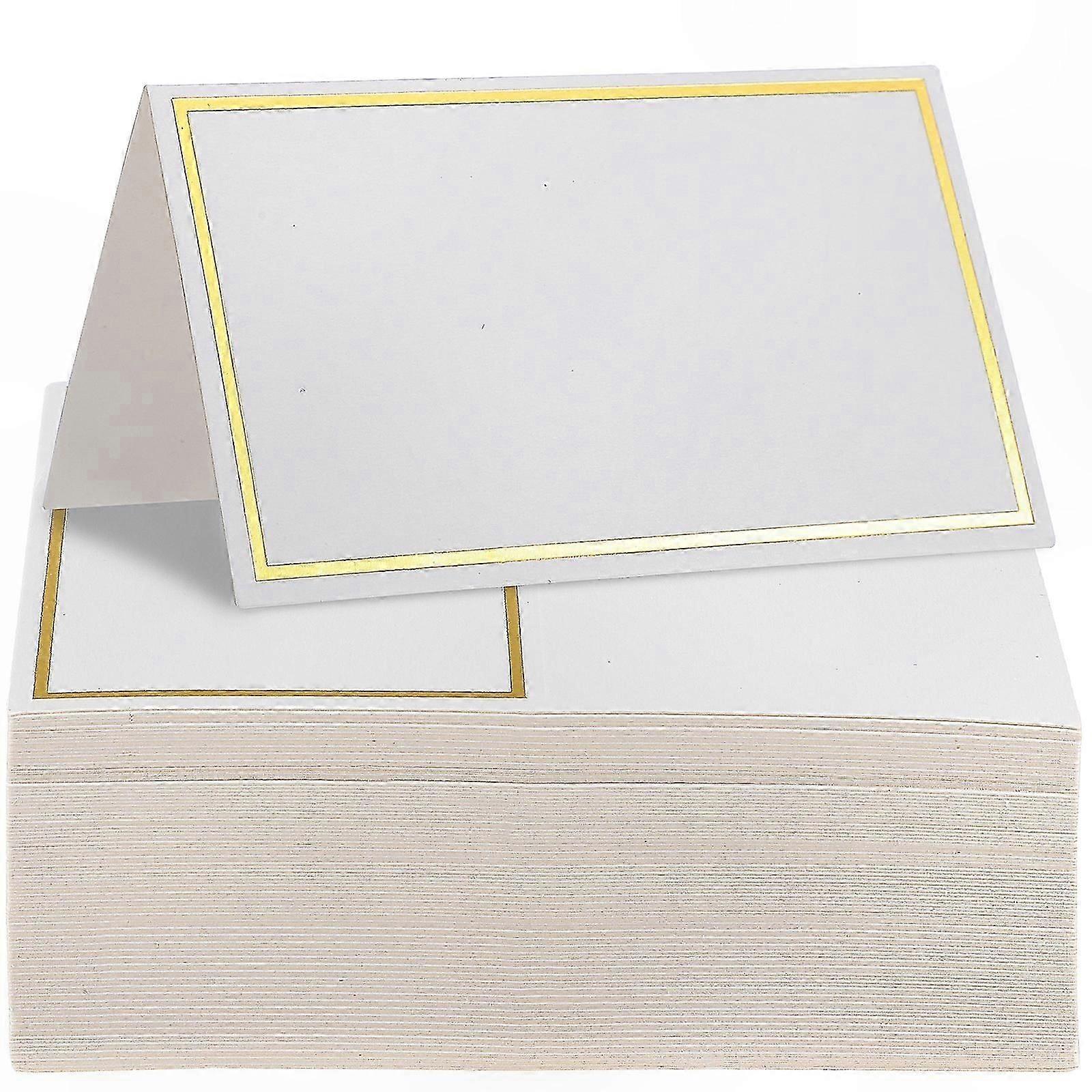 100 Blank Dinner Place Cards Paper Table Tents for Banquets and Events Escort Name Cards Reserved Seating Labels